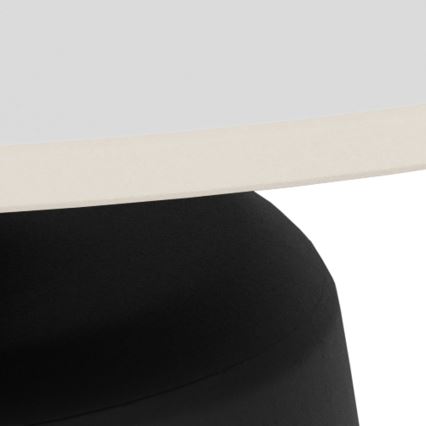 Tavolino da salotto SANTORINI Ø 70 cm bianco/nero, piano in ceramica