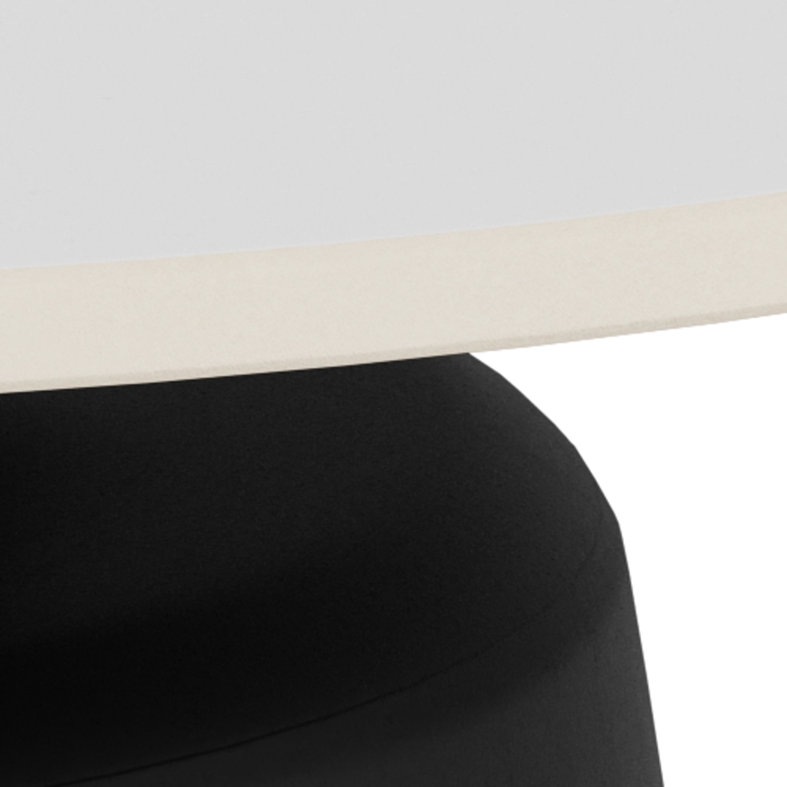 Tavolino da salotto SANTORINI Ø 70 cm bianco/nero, piano in ceramica