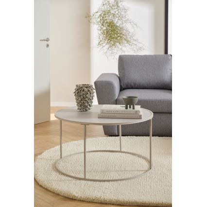 Tavolino da salotto SARON, diametro 80 cm, grigio