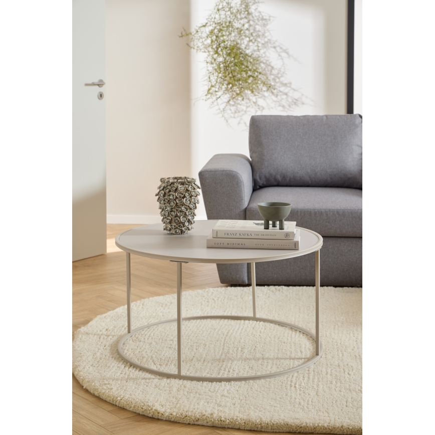 Tavolino da salotto SARON, diametro 80 cm, grigio