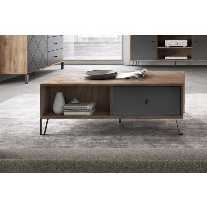 Tavolino da salotto SULA rovere craft/nero