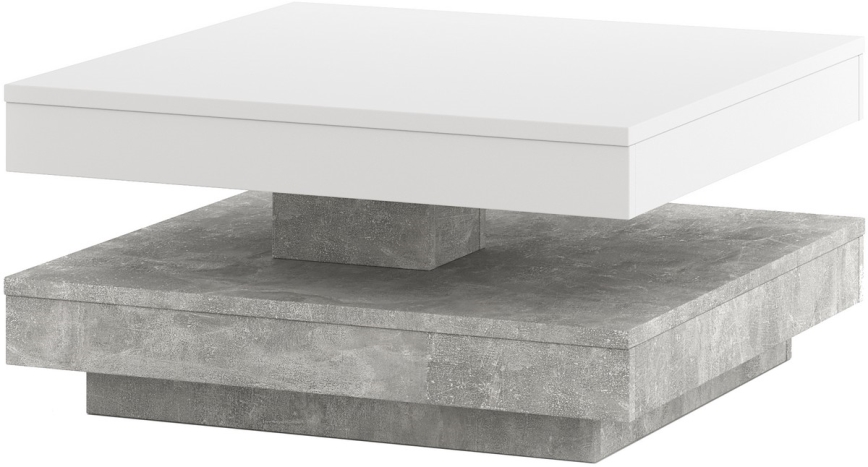 Tavolino da salotto TIMO bianco/grigio effetto cemento