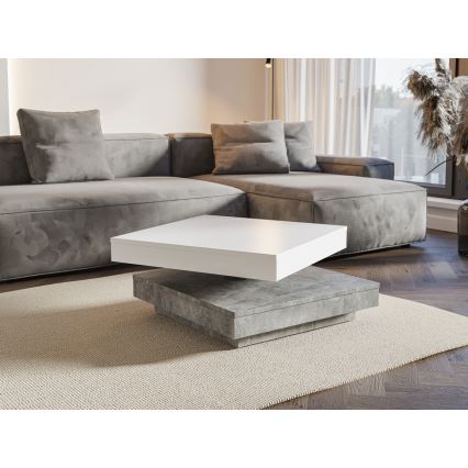 Tavolino da salotto TIMO bianco/grigio effetto cemento