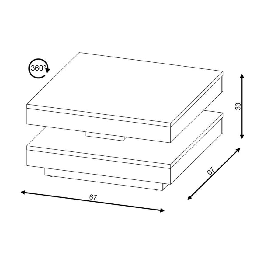 Tavolino da salotto TIMO bianco/grigio effetto cemento