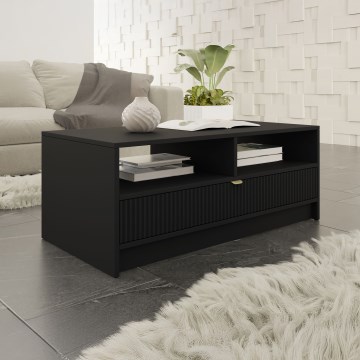 Tavolino da salotto TIRENO 100x40 cm nero