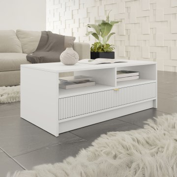 Tavolino da salotto TIRENO 40x100 cm bianco