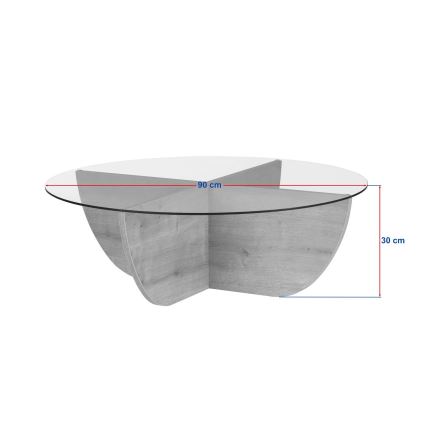 Tavolino da salotto VERE Ø 90 cm beige/trasparente