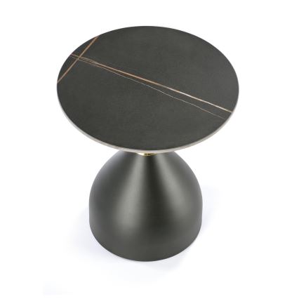 Tavolino da salotto VERO Ø 50 cm, nero/oro