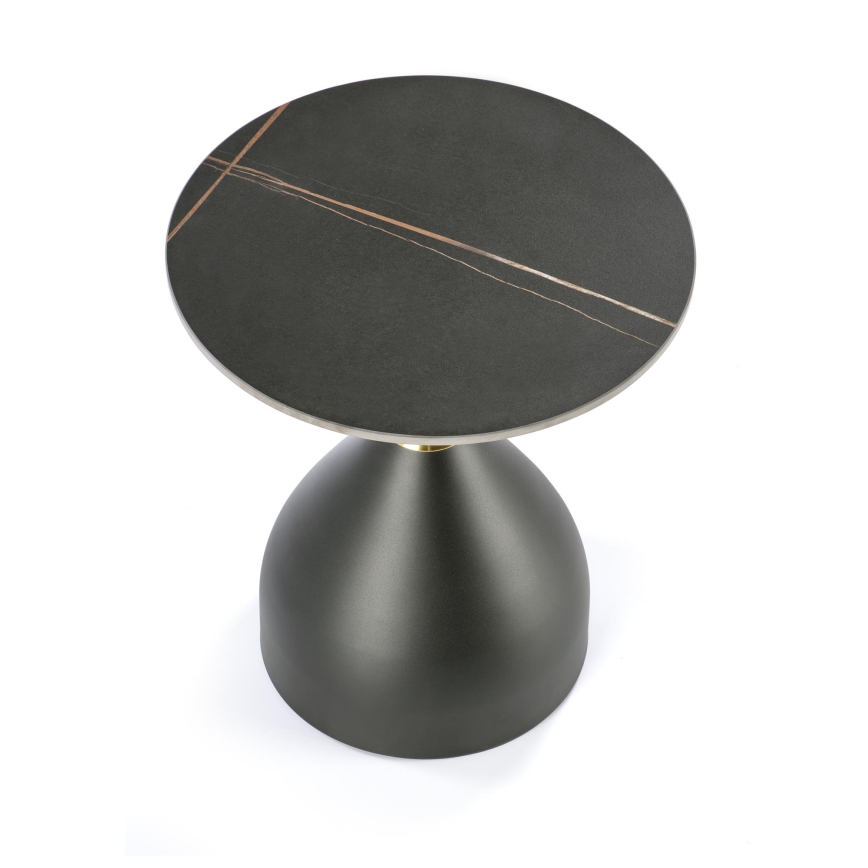 Tavolino da salotto VERO Ø 50 cm, nero/oro