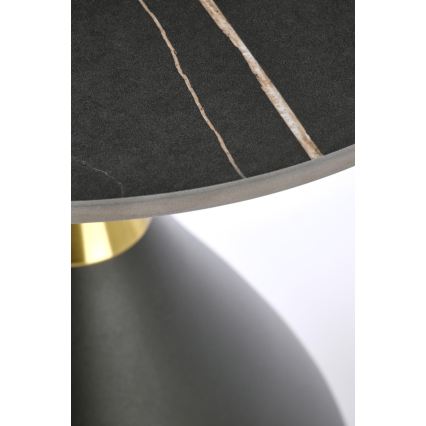Tavolino da salotto VERO Ø 50 cm, nero/oro