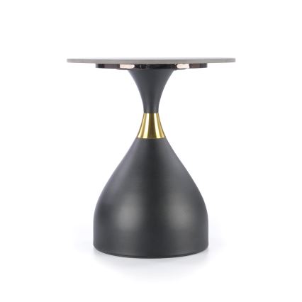 Tavolino da salotto VERO Ø 50 cm, nero/oro