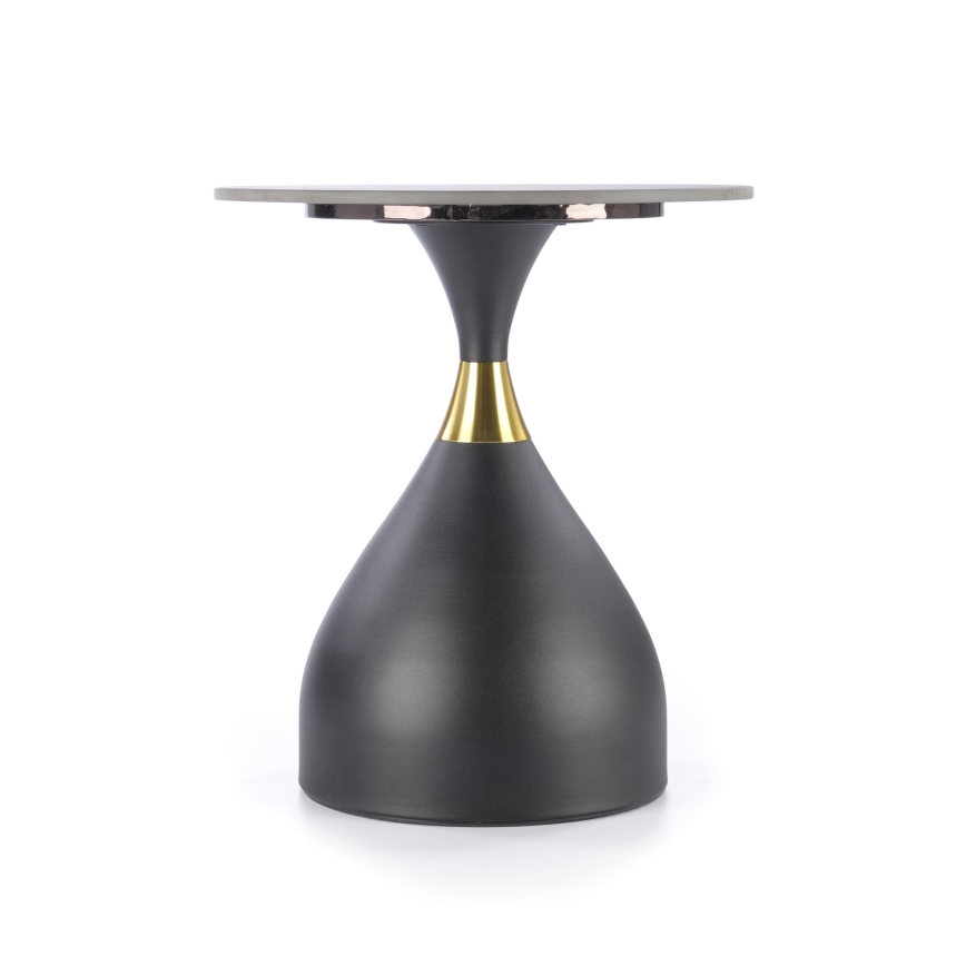 Tavolino da salotto VERO Ø 50 cm, nero/oro