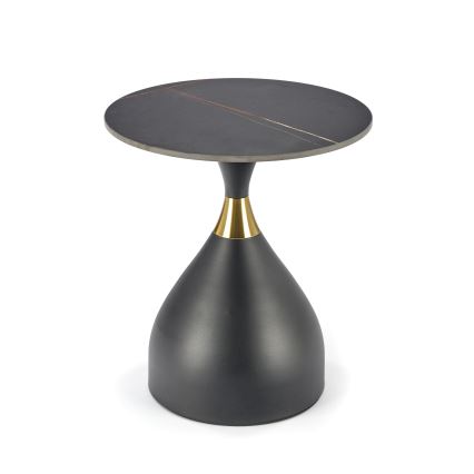 Tavolino da salotto VERO Ø 50 cm, nero/oro