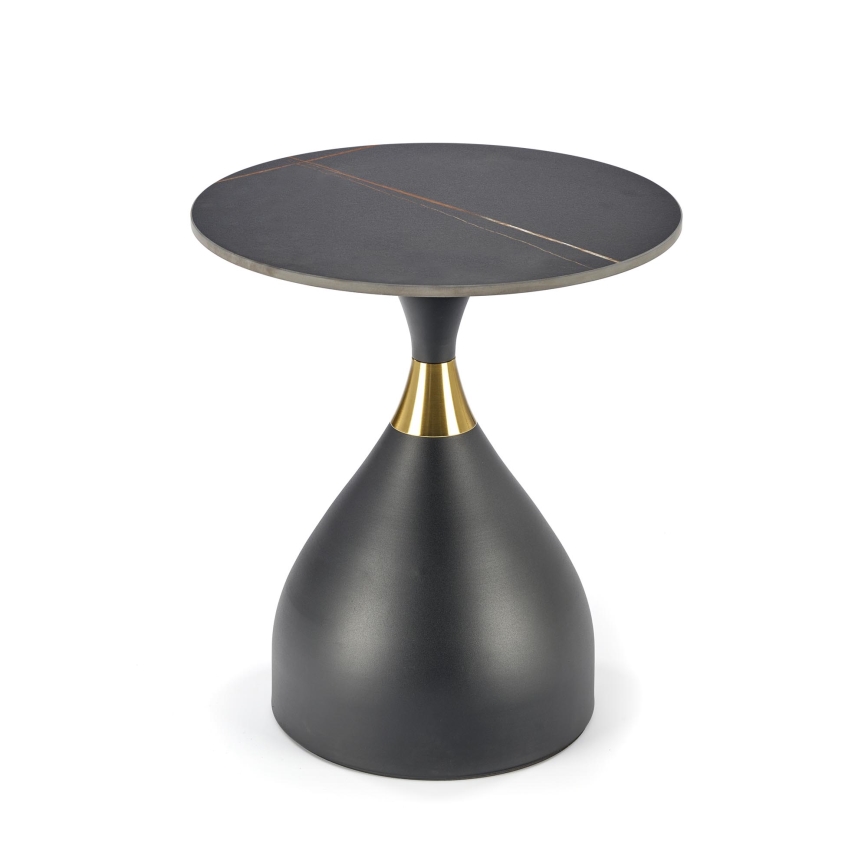 Tavolino da salotto VERO Ø 50 cm, nero/oro