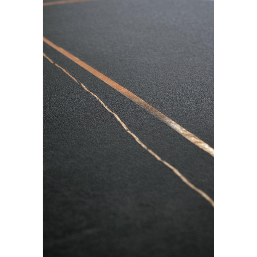 Tavolino da salotto VERO Ø 50 cm, nero/oro