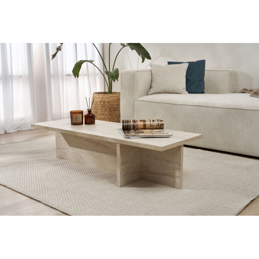 Tavolino da salotto VERUM 120x45 cm beige