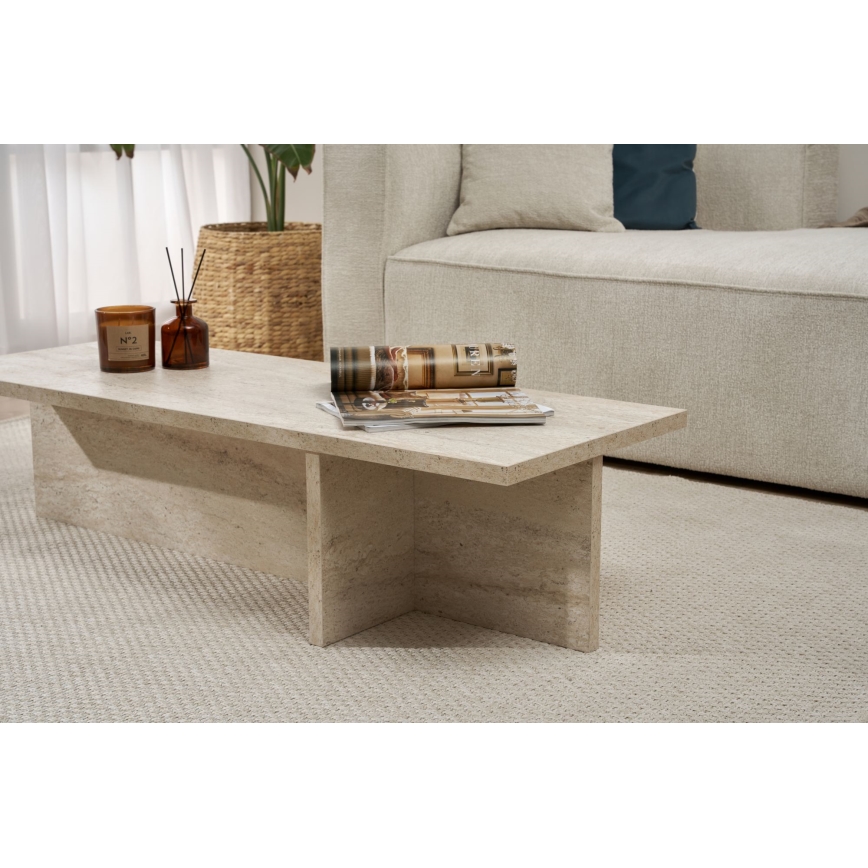 Tavolino da salotto VERUM 120x45 cm beige