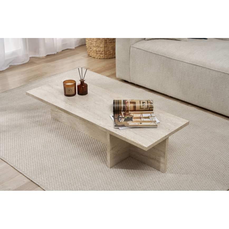 Tavolino da salotto VERUM 120x45 cm beige