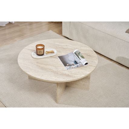Tavolino da salotto VERUM Ø 90 cm beige