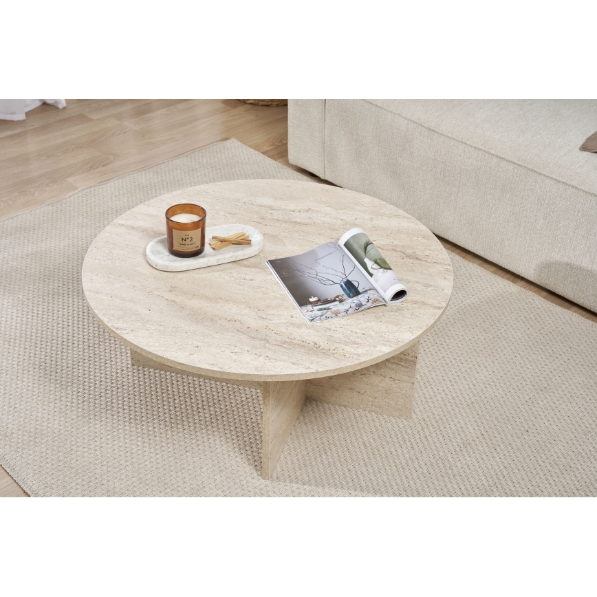 Tavolino da salotto VERUM Ø 90 cm beige