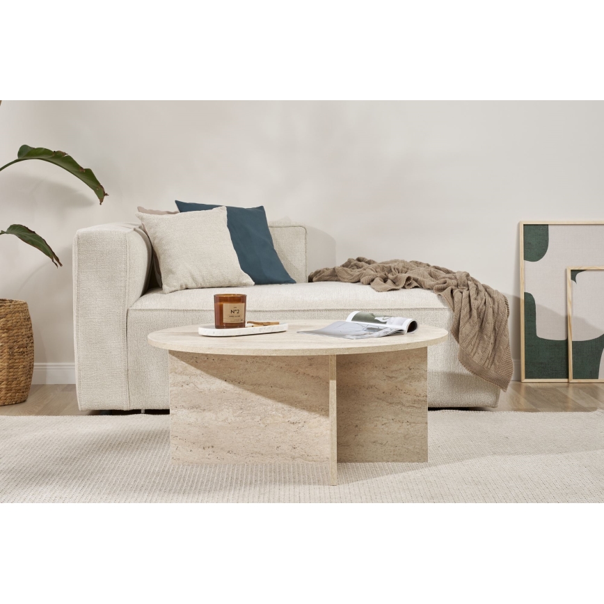 Tavolino da salotto VERUM Ø 90 cm beige