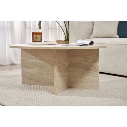 Tavolino da salotto VERUM Ø 90 cm beige
