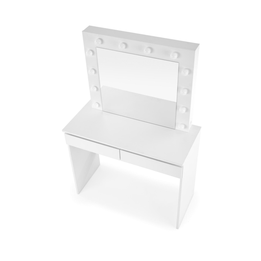 Tavolino da toilette con illuminazione LED HOLLYWOOD 140x94 cm bianco