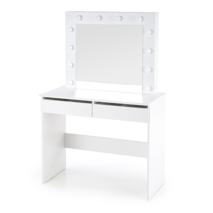 Tavolino da toilette con illuminazione LED HOLLYWOOD 140x94 cm bianco