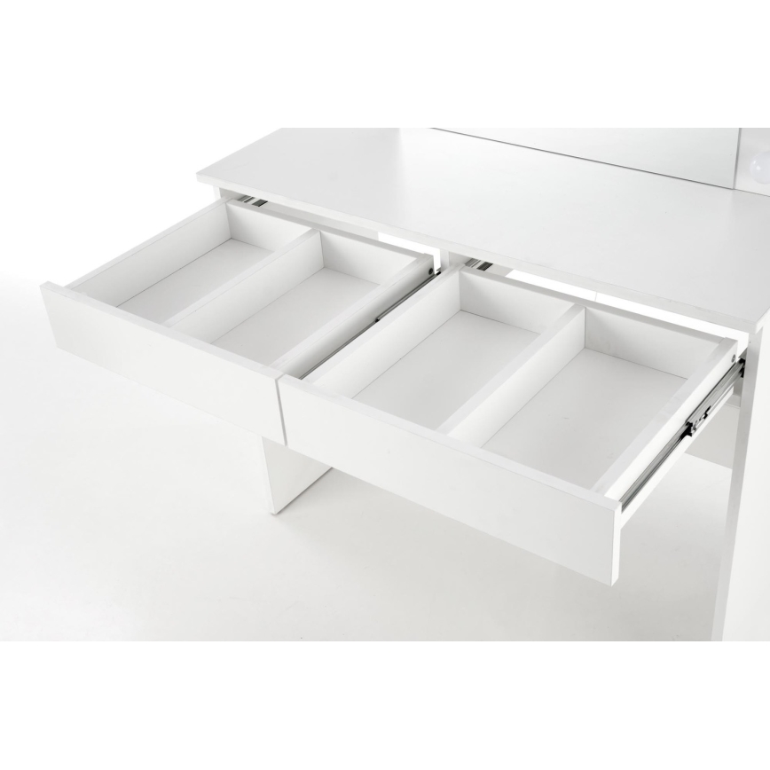 Tavolino da toilette con illuminazione LED HOLLYWOOD 140x94 cm bianco