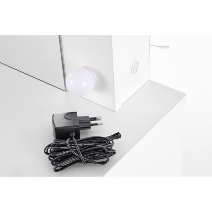 Tavolino da toilette con illuminazione LED HOLLYWOOD 140x94 cm bianco