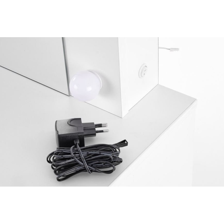 Tavolino da toilette con illuminazione LED HOLLYWOOD 140x94 cm bianco