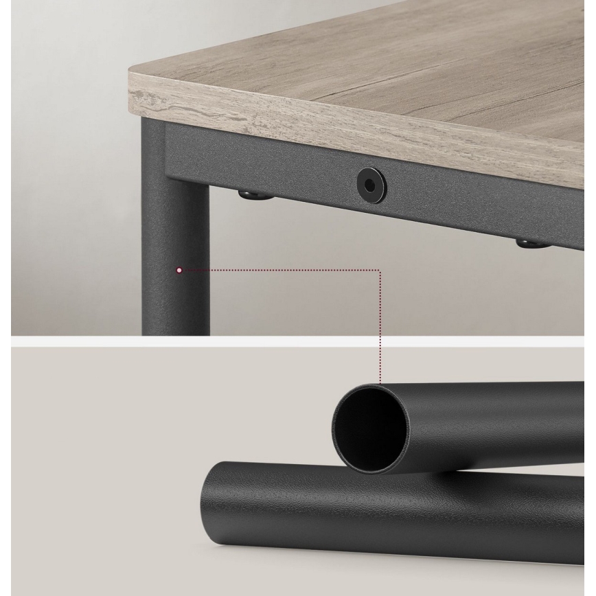 Tavolino d'appoggio con presa elettrica integrata e porte USB ROD marrone/nero