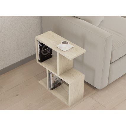 Tavolino d'appoggio CROS 45x17 cm finitura effetto marmo/beige