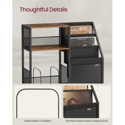 Tavolino d'appoggio LUVOR 81x30 cm marrone/nero