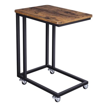 Tavolino d'appoggio mobile ELDUR marrone/nero