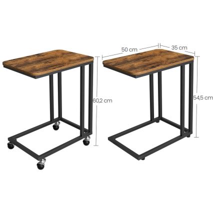 Tavolino d'appoggio mobile ELDUR marrone/nero