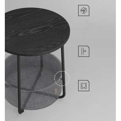 Tavolino d'appoggio NOIRA nero/grigio