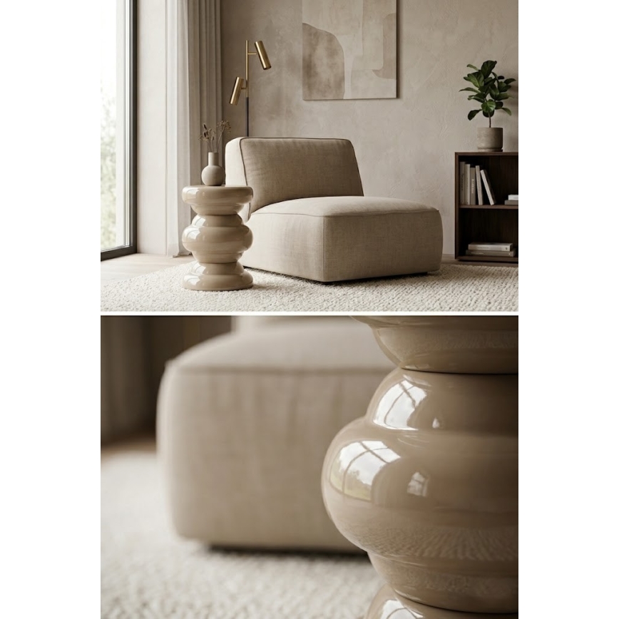 Tavolino d'appoggio PETIT Ø 31 cm beige