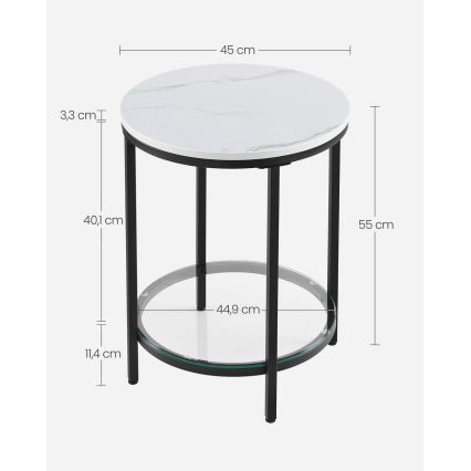 Tavolino d'appoggio SID nero/bianco