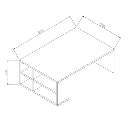 Tavolino DEFNE 34x90 cm bianco/marrone