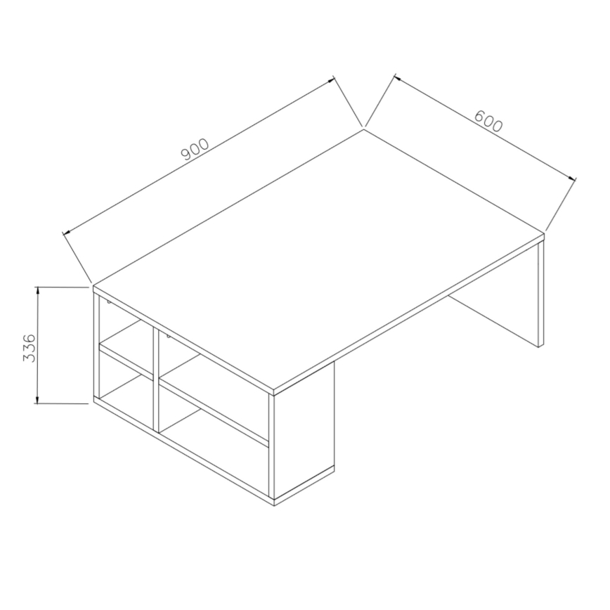 Tavolino DEFNE 34x90 cm bianco/marrone