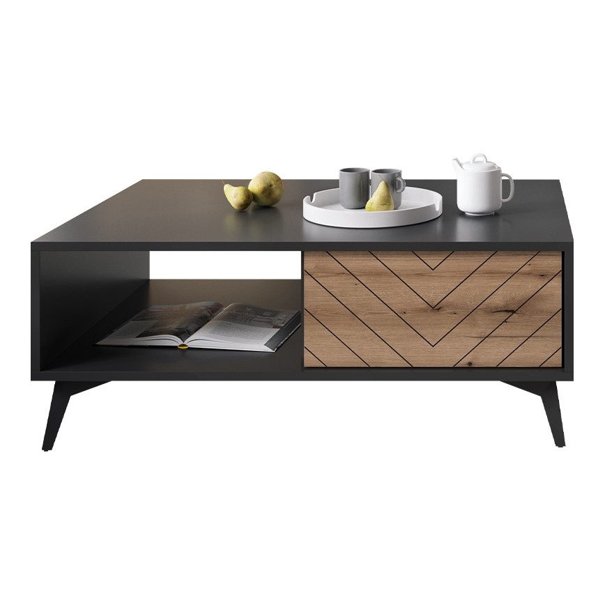 Tavolino DIAMOND 40x104 cm nero/marrone