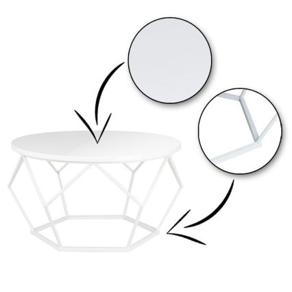 Tavolino DIAMOND 40x70 cm bianco