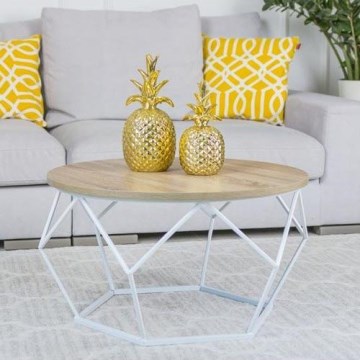 Tavolino DIAMOND 40x70 cm bianco/marrone