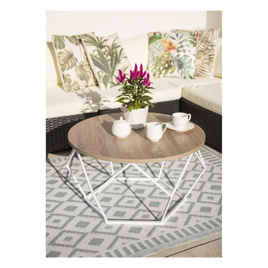 Tavolino DIAMOND 40x70 cm bianco/marrone