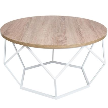 Tavolino DIAMOND 40x70 cm bianco/marrone