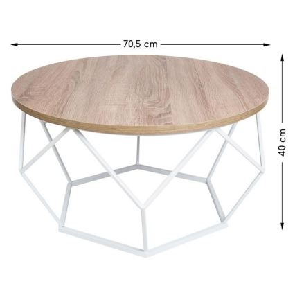 Tavolino DIAMOND 40x70 cm bianco/marrone