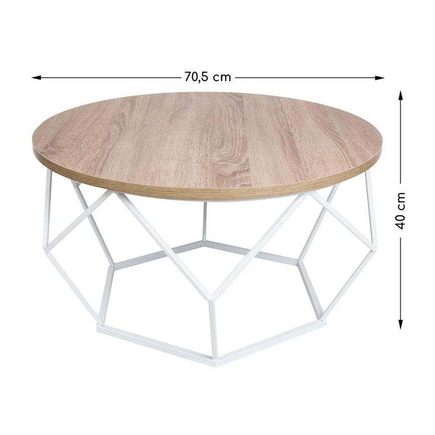 Tavolino DIAMOND 40x70 cm bianco/marrone