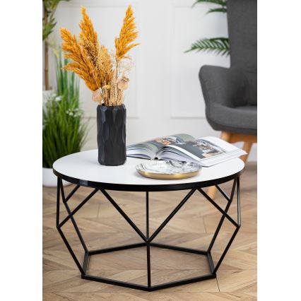 Tavolino DIAMOND 40x70 cm bianco/nero
