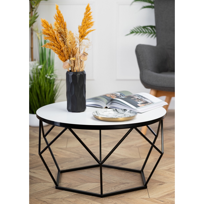 Tavolino DIAMOND 40x70 cm bianco/nero